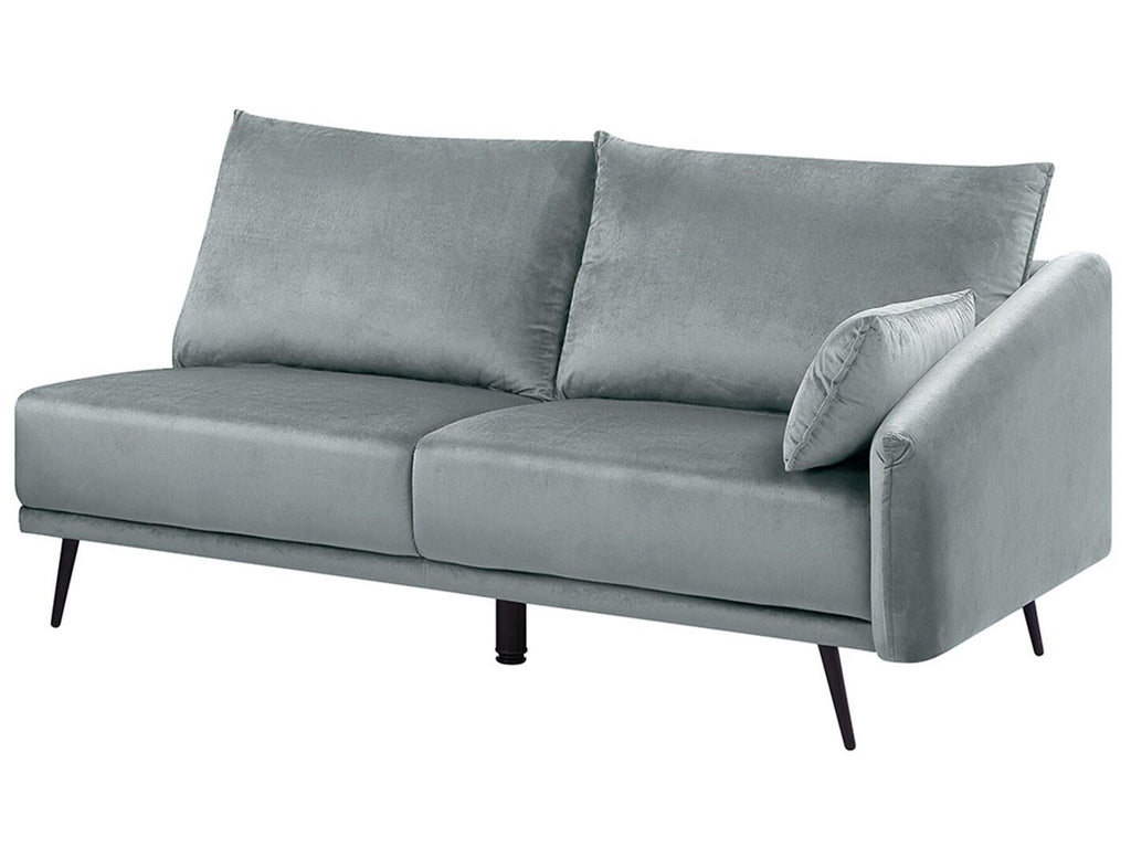 Right Hand Velvet Corner Sofa Grey VARDE