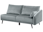 Right Hand Velvet Corner Sofa Grey VARDE