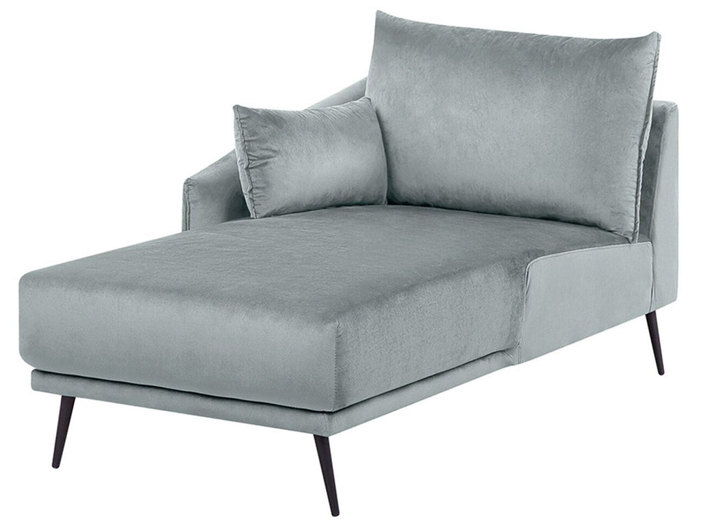 Right Hand Velvet Corner Sofa Grey VARDE