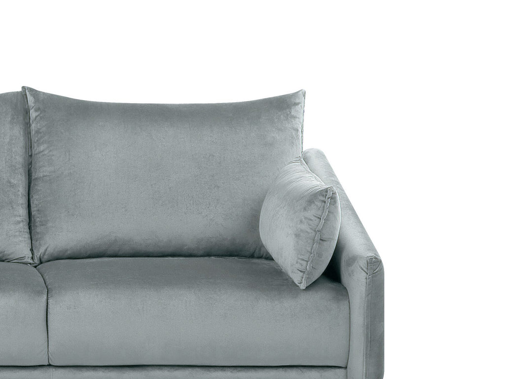 Right Hand Velvet Corner Sofa Grey VARDE
