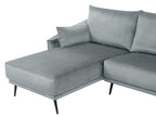 Right Hand Velvet Corner Sofa Grey VARDE