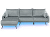Right Hand Velvet Corner Sofa Grey