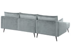 Right Hand Velvet Corner Sofa LED Grey VARDE