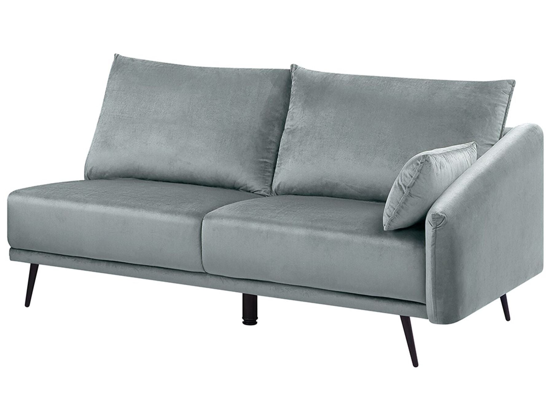 Right Hand Velvet Corner Sofa LED Grey VARDE