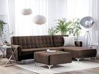 Modular Corner Sofa Bed ABERDEEN Fabric Dark Brown 4 Seater Left Hand