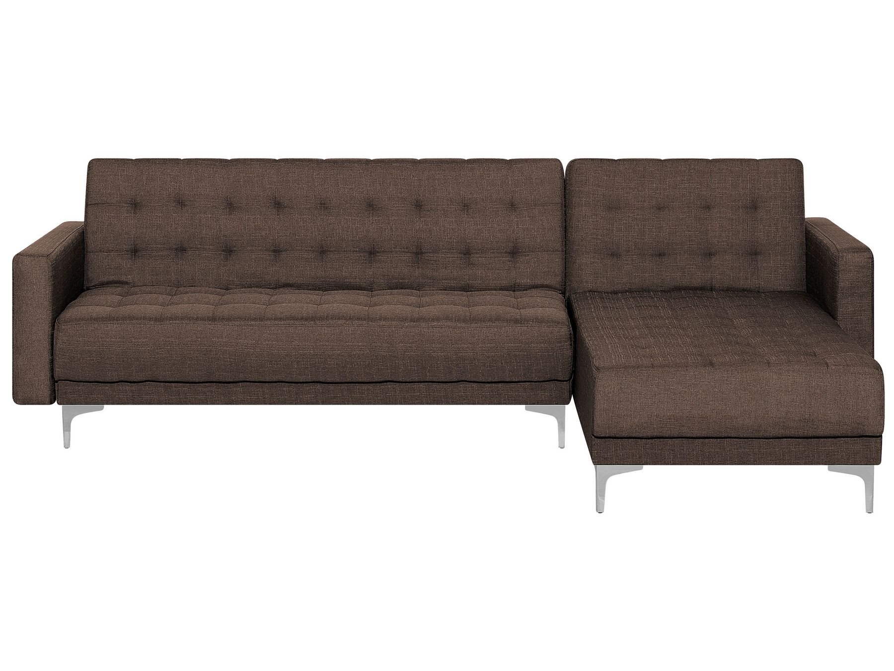 Modular Corner Sofa Bed ABERDEEN Fabric Dark Brown 4 Seater Left Hand