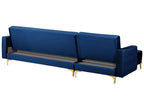 Modular Corner Sofa Bed ABERDEEN Velvet Navy Blue 4 Seater Right Hand