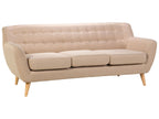 3 Seater Fabric Sofa Beige MOTALA