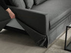3 Seater Fabric Sofa Dark Grey GILJA