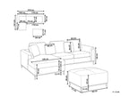 Corner Sofa OSLO Leather Brown with Ottoman 5 Seater Right Hand