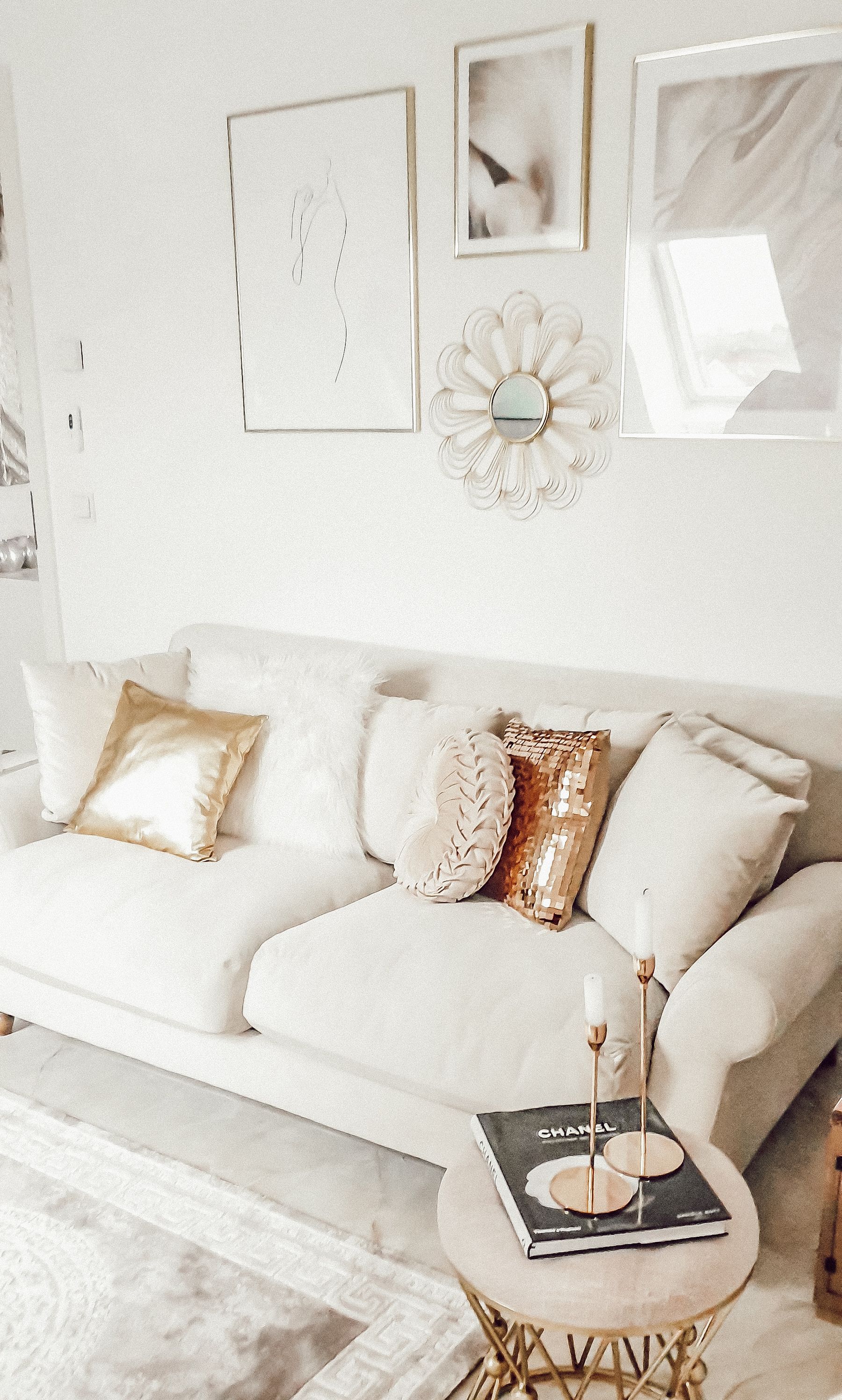 2 Seater Velvet Sofa Off-White EIKE