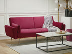 Sofa Bed EINA Velvet Burgundy 3 Seater