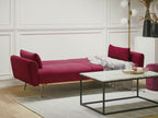 Sofa Bed EINA Velvet Burgundy 3 Seater