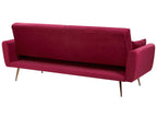 Sofa Bed EINA Velvet Burgundy 3 Seater