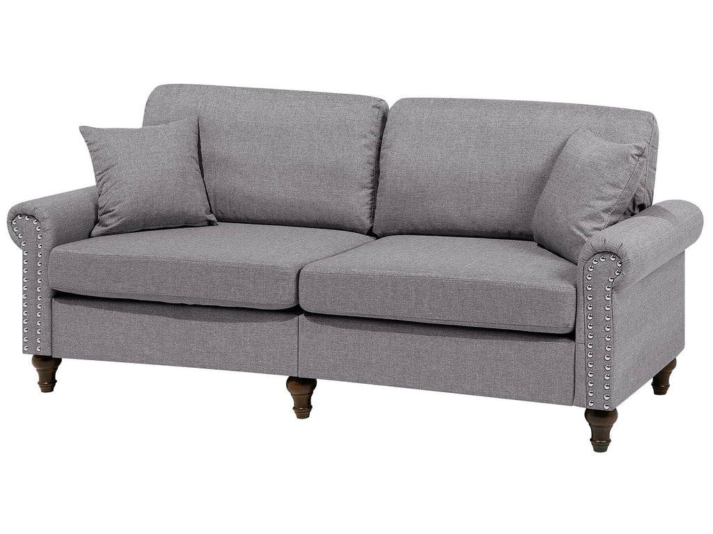 3 Seater Fabric Sofa Grey OTRA II