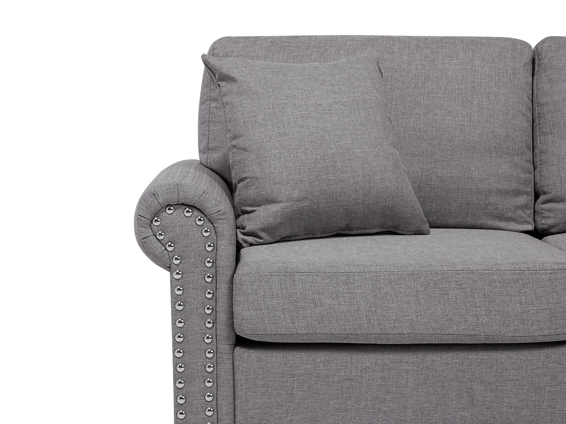 3 Seater Fabric Sofa Grey OTRA II