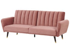 Sofa Bed VIMMERBY Velvet Pink 3 Seater