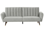 Sofa Bed VIMMERBY Velvet Light Grey 3 Seater