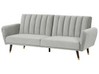 Sofa Bed VIMMERBY Velvet Light Grey 3 Seater