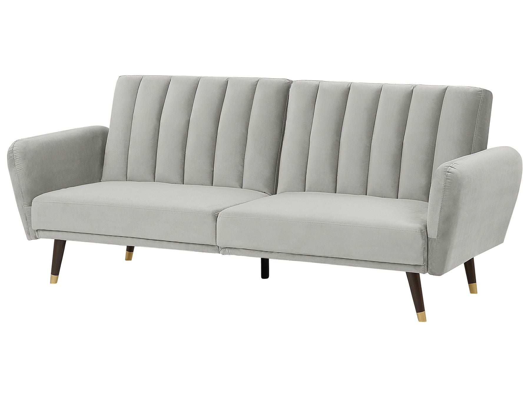 Sofa Bed VIMMERBY Velvet Light Grey 3 Seater