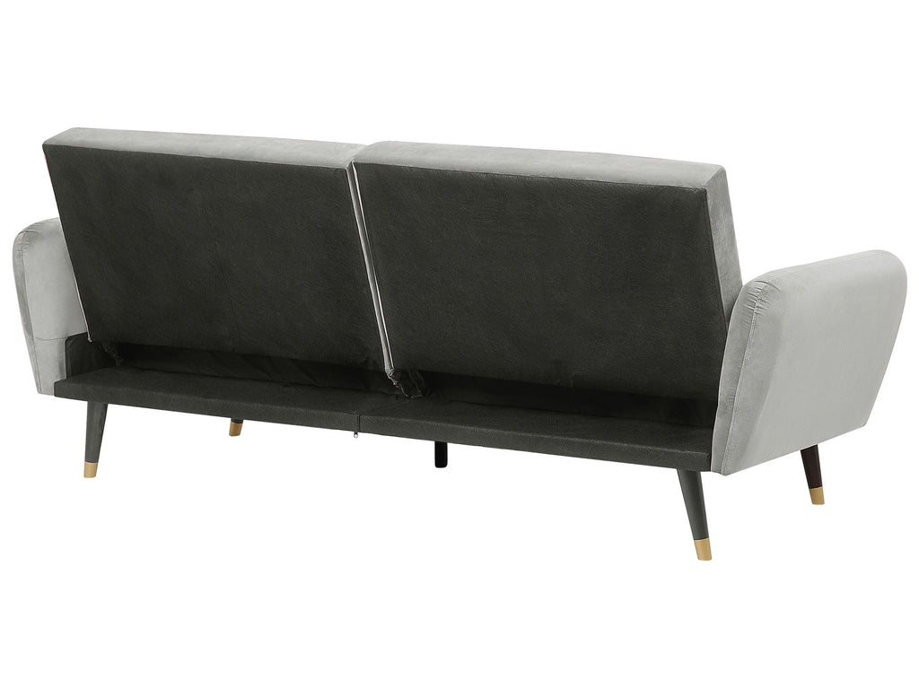 Sofa Bed VIMMERBY Velvet Light Grey 3 Seater