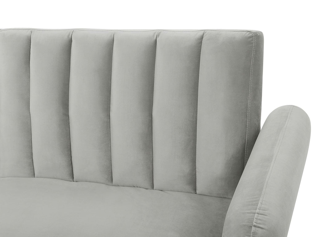 Sofa Bed VIMMERBY Velvet Light Grey 3 Seater