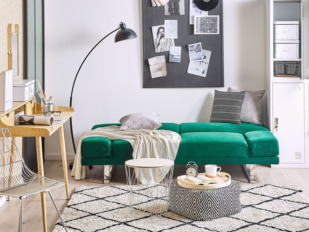Velvet Sofa Bed Green YORK