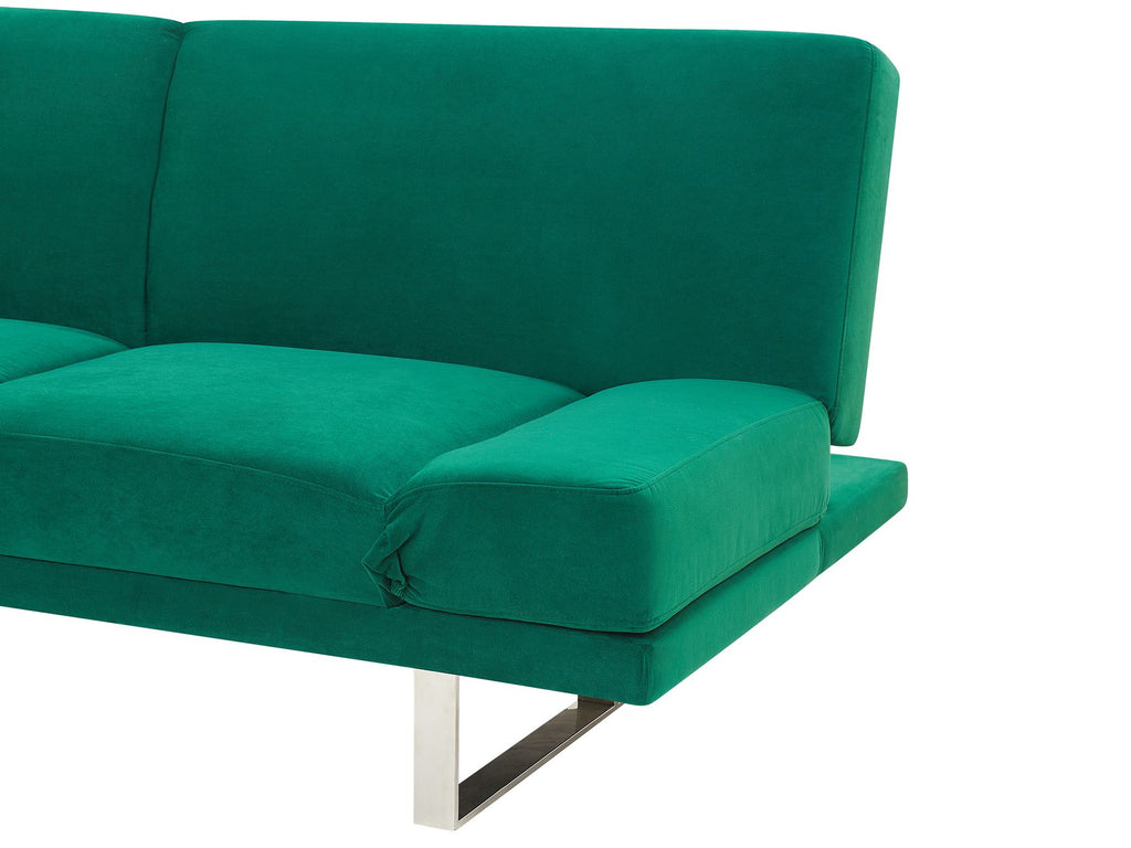 Velvet Sofa Bed Green YORK