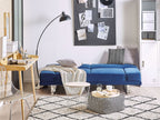 Velvet Sofa Bed Navy Blue YORK