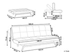 Sofa Bed LEEDS Fabric Multicolour 3 Seater