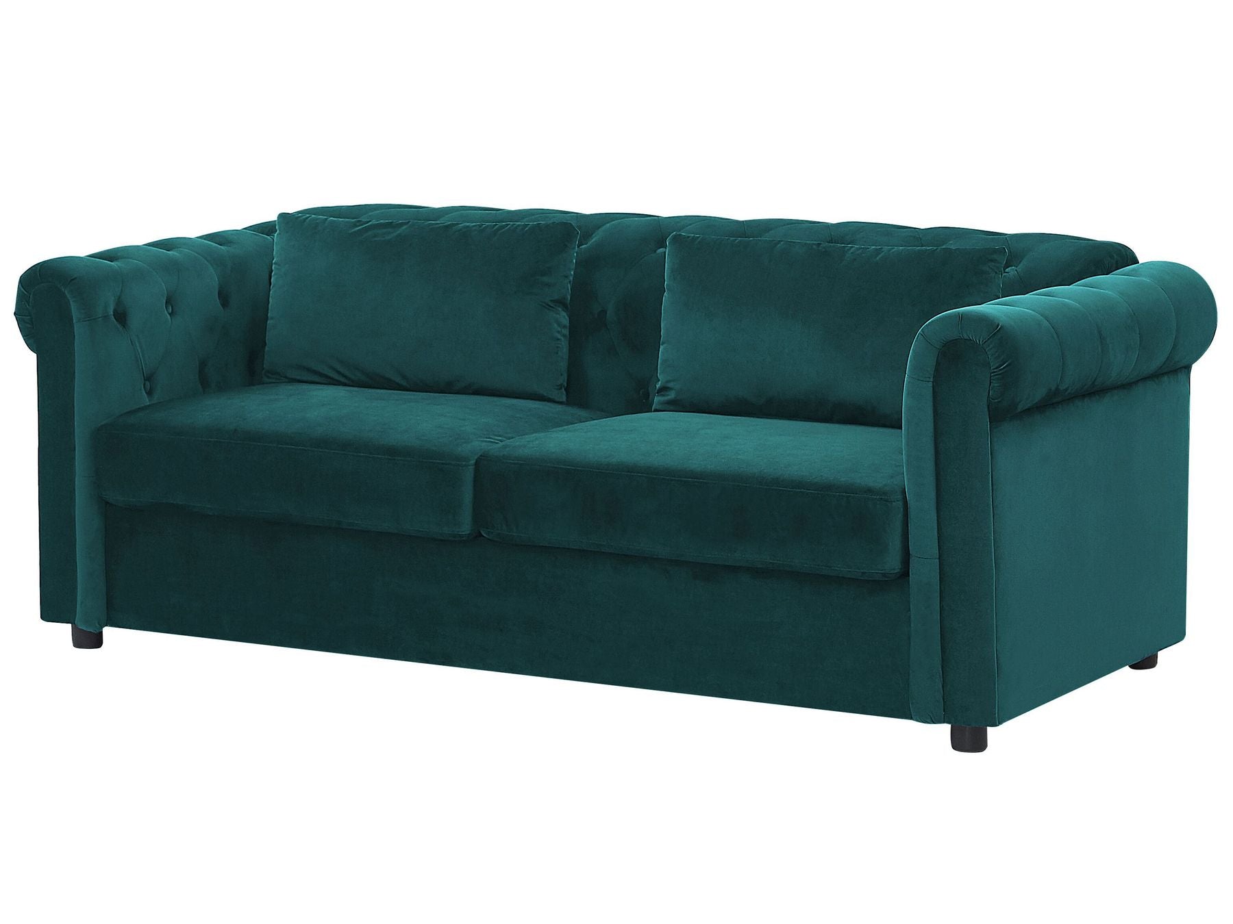 Sofa Bed CHESTERFIELD Velvet Emerald Green 3 Seater