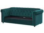 Sofa Bed CHESTERFIELD Velvet Emerald Green 3 Seater
