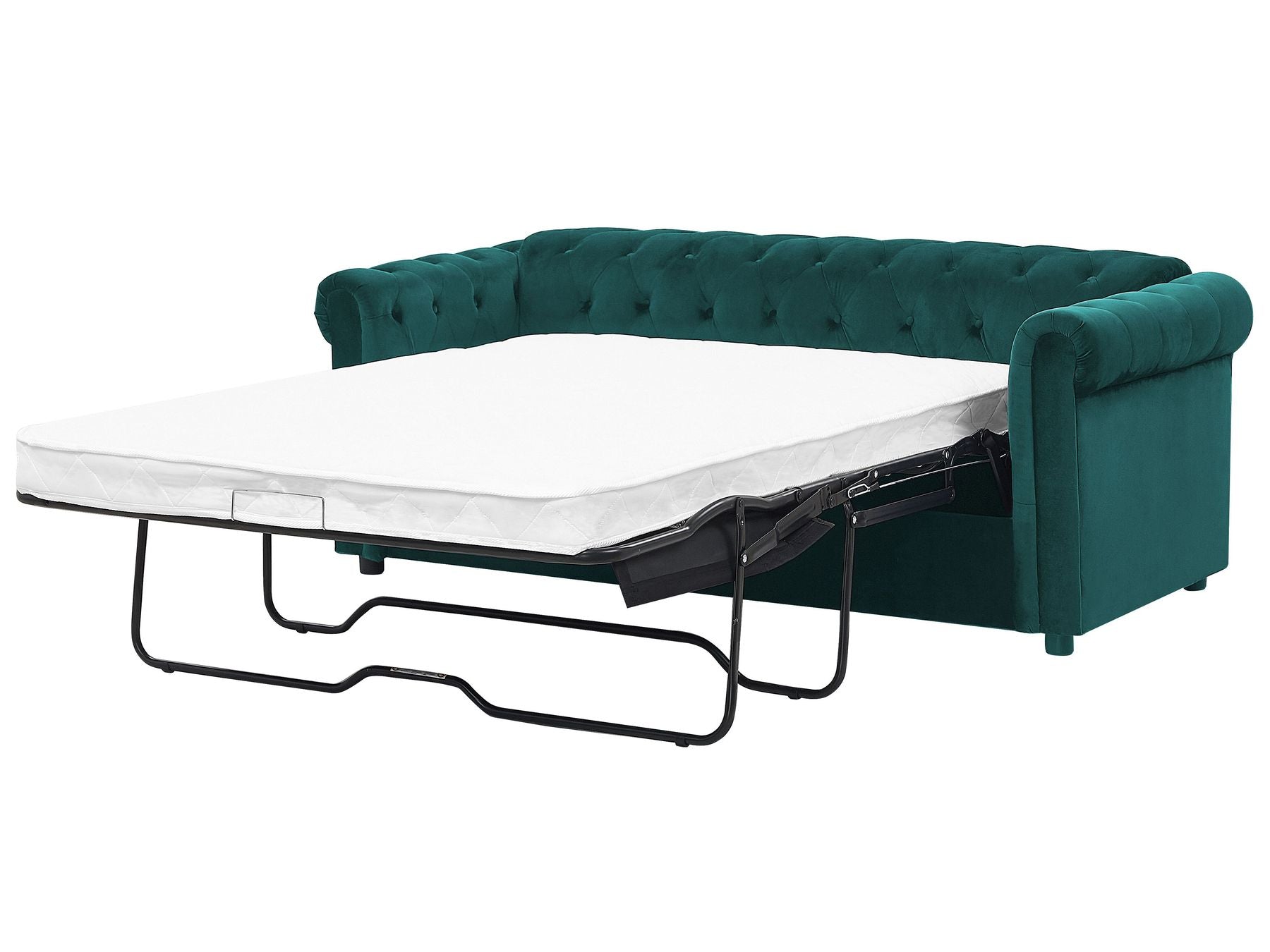 Sofa Bed CHESTERFIELD Velvet Emerald Green 3 Seater