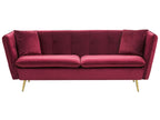 3 Seater Velvet Sofa Red FREDERICA