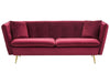 3 Seater Velvet Sofa Red
