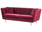 3 Seater Velvet Sofa Red FREDERICA