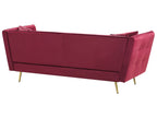 3 Seater Velvet Sofa Red FREDERICA