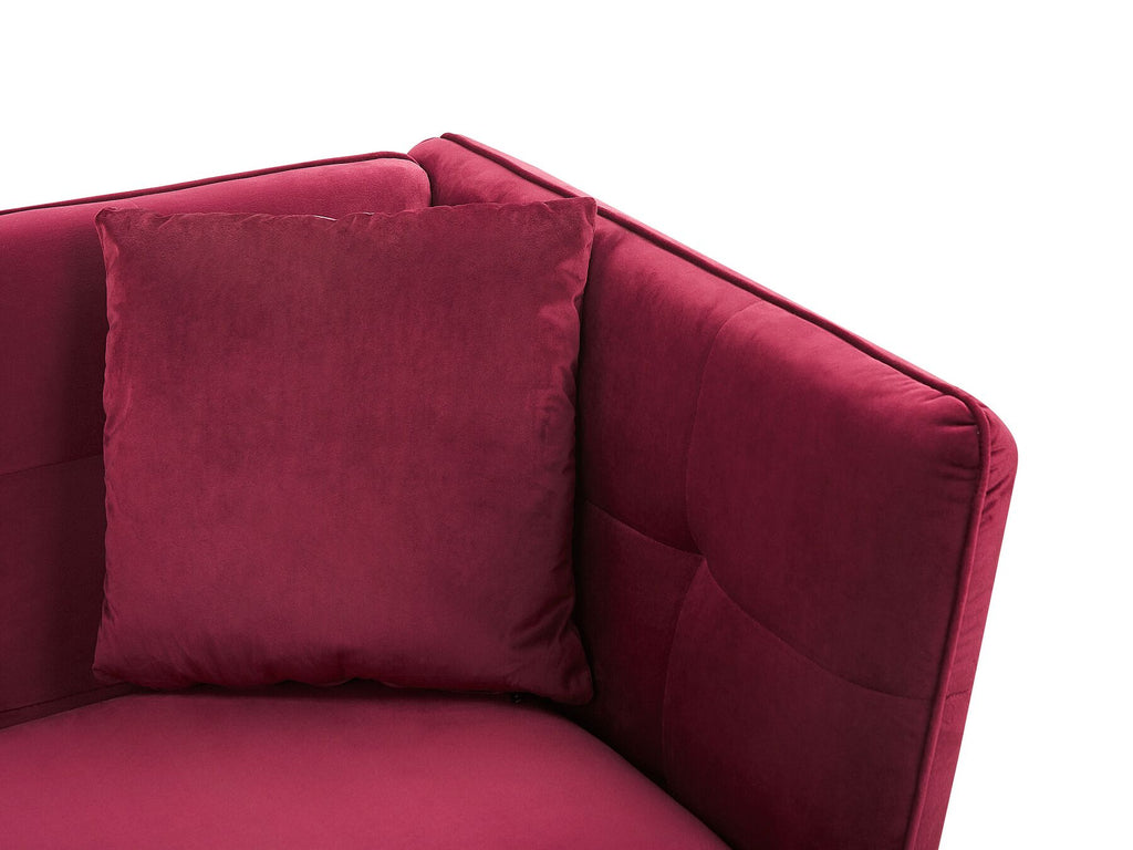 3 Seater Velvet Sofa Red FREDERICA