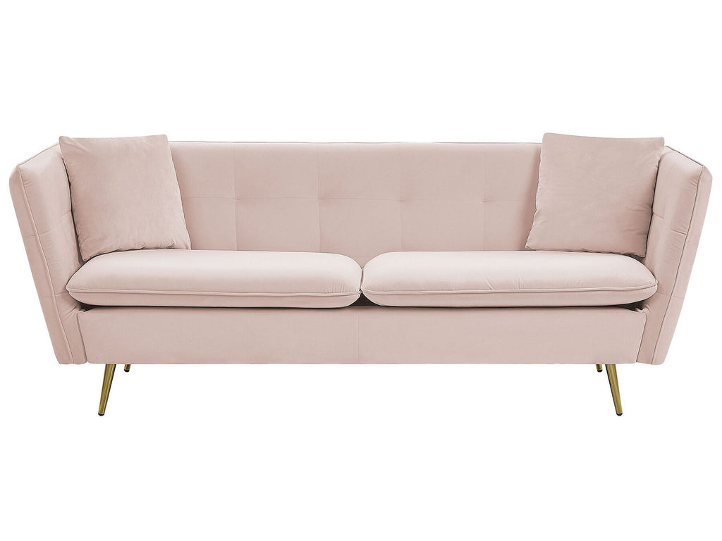 3 Seater Velvet Sofa Pink FREDERICA