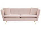 3 Seater Velvet Sofa Pink FREDERICA