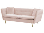 3 Seater Velvet Sofa Pink FREDERICA