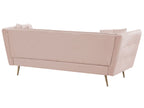 3 Seater Velvet Sofa Pink FREDERICA