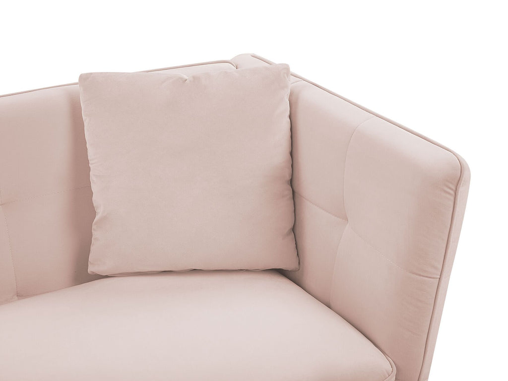 3 Seater Velvet Sofa Pink FREDERICA