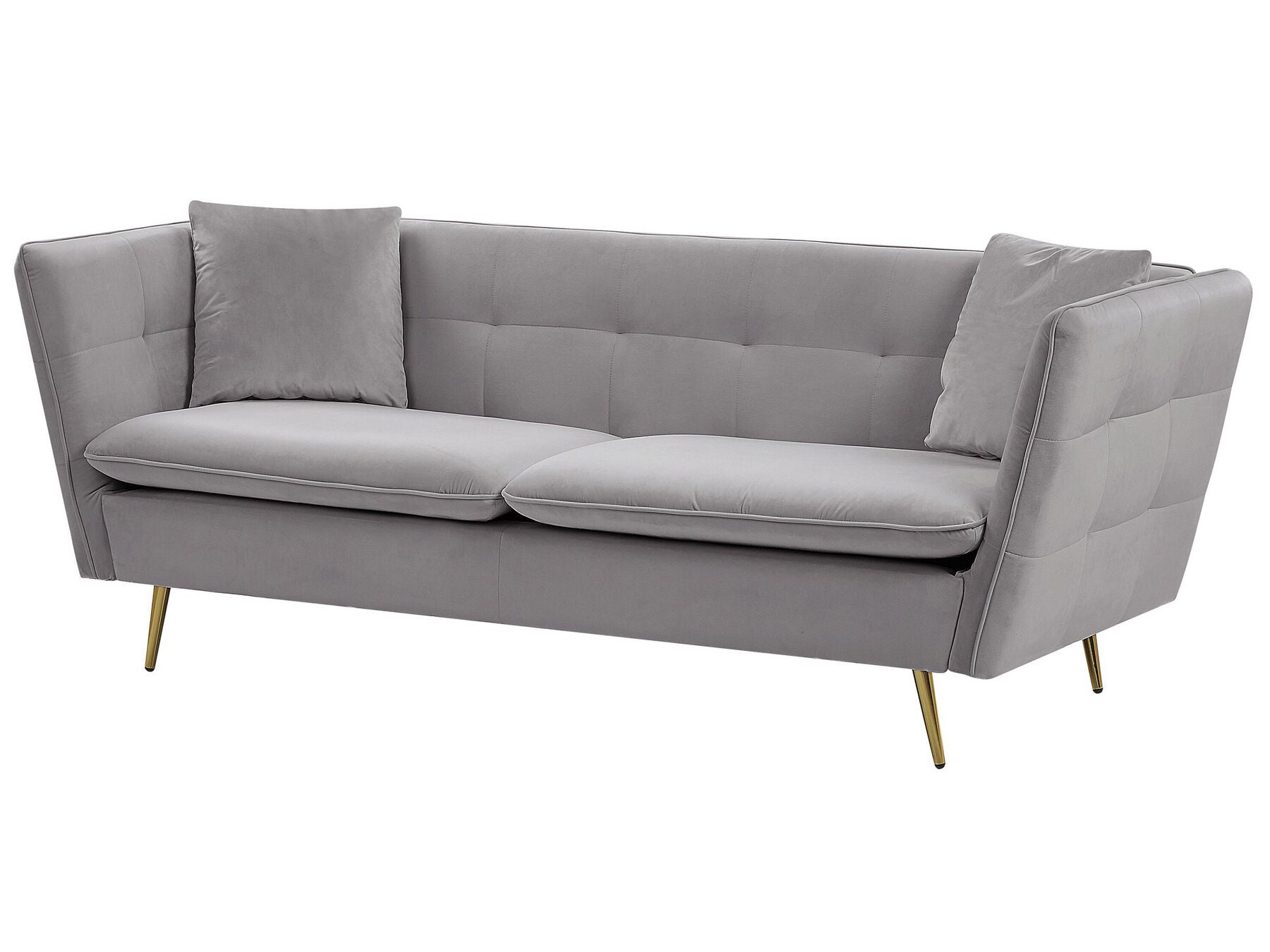 3 Seater Velvet Sofa Grey FREDERICA