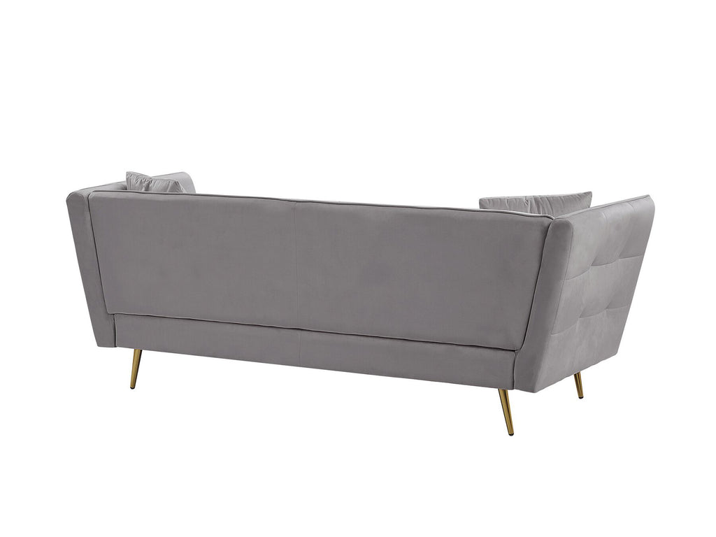 3 Seater Velvet Sofa Grey FREDERICA