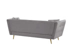 3 Seater Velvet Sofa Grey FREDERICA