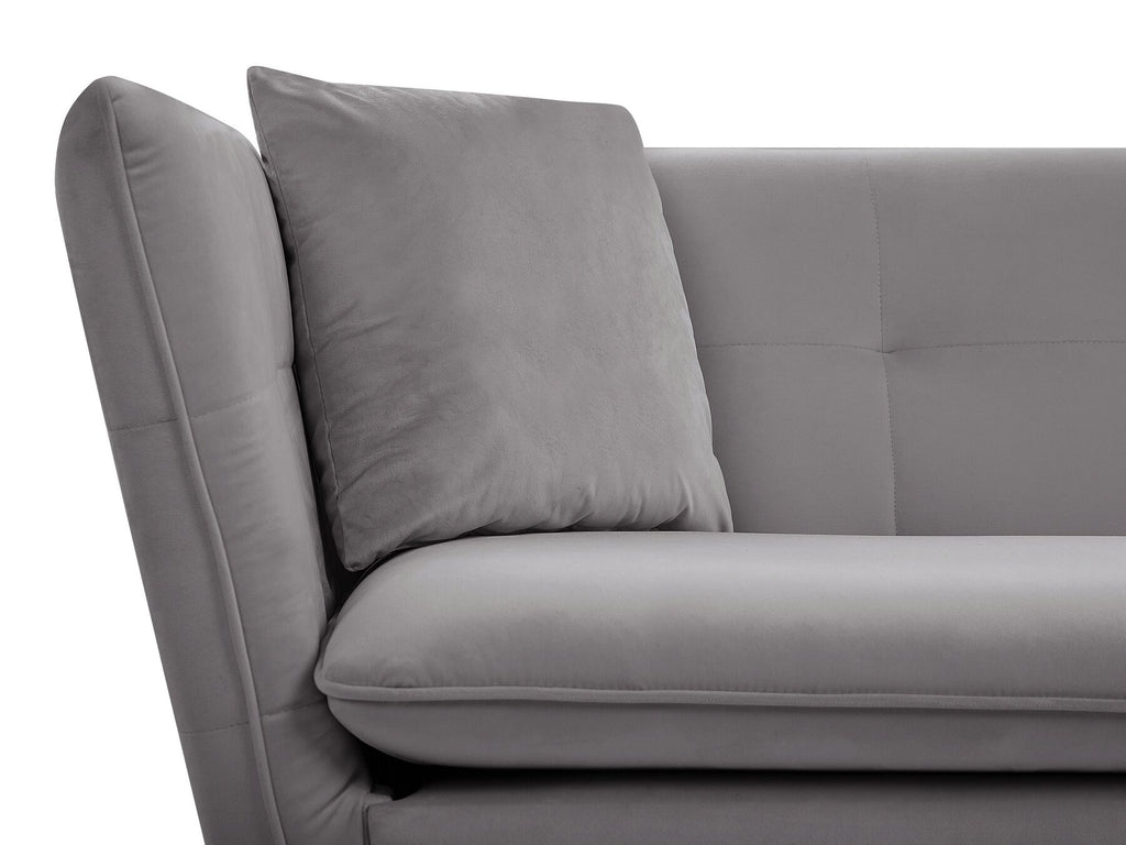 3 Seater Velvet Sofa Grey FREDERICA