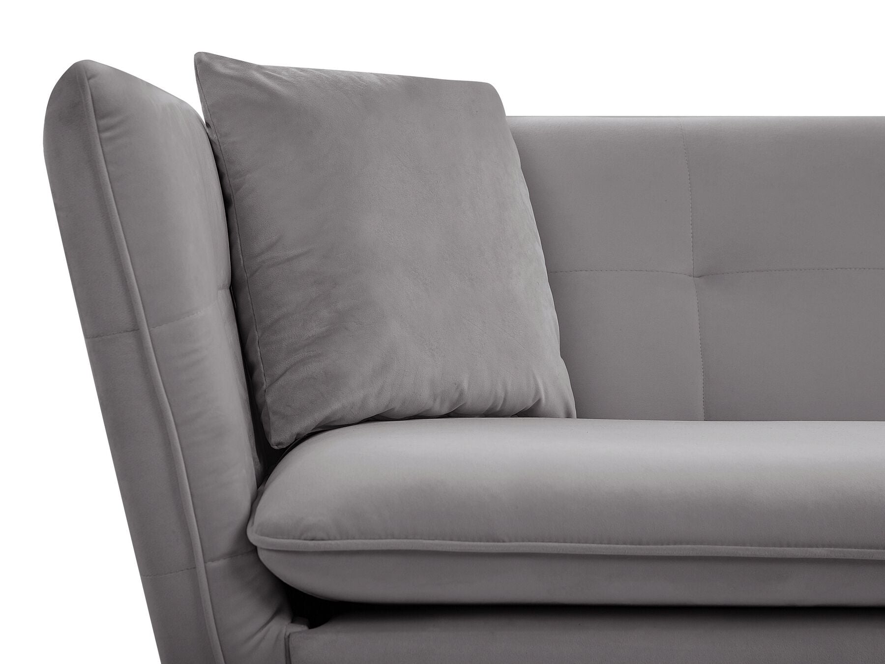 3 Seater Velvet Sofa Grey FREDERICA