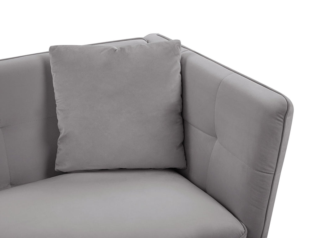 3 Seater Velvet Sofa Grey FREDERICA