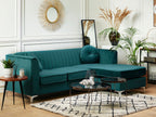 Corner Sofa TIMRA Velvet Green 3 Seater Left Hand